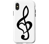 Note de Musique Clé de Sol Cœur Love Lovers & Artists Coque pour iPhone X/XS