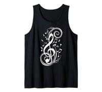 Note de Musique Clef Bass Clef de Sol Tee Amateurs de Musique et Artistes Débardeur