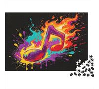 Note de Musique colorée Puzzle 1000 Pièces Papier pour Adultes Art Abstrait Relaxation Décoration Puzzle en Famille Cadeau 38x26cm/1000pcs