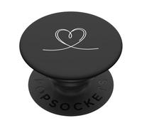 Note de Musique cœur Minimaliste Ligne Art esthétique PopSockets PopGrip Adhésif