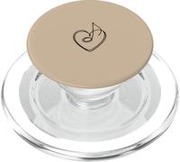 Note de Musique cœur Minimaliste Ligne Art esthétique PopSockets PopGrip pour MagSafe