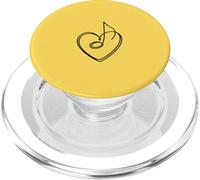 Note de Musique cœur Minimaliste Ligne Art esthétique PopSockets PopGrip pour MagSafe