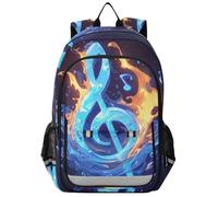 Note De Musique De Flamme De Feu Âme Sac à Dos Enfant Garçons Filles Cartable Réfléchissante Femme Homme Sac école Ordinateur Portable de Voyage