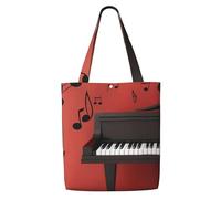 Note de musique imprimée pour piano，Sacs d'épicerie réutilisables, sacs fourre-tout de grande capacité, sac à bandoulière en toile