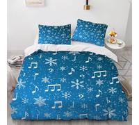 Note de Musique Peinte à la Main Housse de Couette 160x200 Parures de Lit 1 Personne Imprimé 3D Microfibre Douce Style Musical Housses Couette avec 2 Taies d'oreiller et Fermeture Éclair k.627