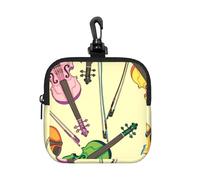 Note de Musique pour Violon,Pochette de Rangement carrée à Fermeture éclair, Porte-Monnaie en néoprène, Petit Portefeuille, Pochette à Monnaie, Porte-Monnaie