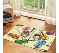 Note de Musique pour Violon,Tapis d'alimentation pour Animaux de Compagnie, Sets de Table en Cuir PU pour Chats et Chiens,40x60cm