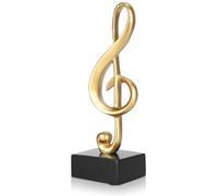 Note de Musique Statue e sol décoration,Note de Musique Sculpture | Statue de Note de Musique Dorée,Sculpture Musicale avec Base,Musical Statue Sculpture de Décoration Statue de Note,17,3cm