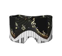 Note de musique sur clavier de piano,Masque pour les yeux bloquant la lumière Cache-yeux et cache-oreilles pour le sommeil