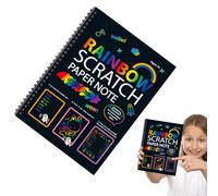 Note de papier pour rayures - Art arc-en- papier rayé, ensemble d'art de grattoir arc-en- | Jeu de peinture de grattage, kit d'artisanat de notes artistiques, artistiques pour