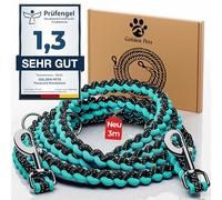 Note de test : très bien - laisse pour chien réfléchissante I 3 m, réglable, résistant aux intempéries et indéchirable jusqu'à 250 kg I laisse paracorde, laisse de cou I petits - grands chiens