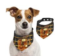 Note Guitare Imprimée,Bandanas pour Chien, écharpe en Coton, Bavoirs réglables pour Animaux de Compagnie,M