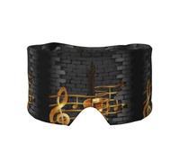 Note Guitare Imprimée,Masque pour les yeux bloquant la lumière Cache-yeux et cache-oreilles pour le sommeil