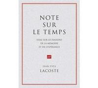 Note sur le temps Jean-Yves Lacoste (Auteur)