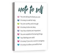 Note to Self Motivational Quote on Canvas - Uplifting Wall Art for Home Office, Bedroom, or as a Gift - Inspirational Decor for Mindfulness & Encouragement(Unframed,16x24inch(40x60cm))