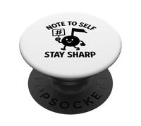 Note to Self Stay Sharp Music Pun Funny Musician Design PopSockets PopGrip Adhésif