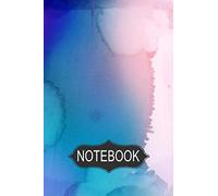 Notebook: 6x9 Notebook With 300 Wide Ruled Lined Pages With A Modern Pink And Blue Watercolor Abstract Cover