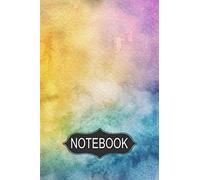 Notebook: 6x9 Notebook With 300 Wide Ruled Lined Pages With A Modern Yellow, Aqua, And Pink Watercolor Abstract Cover