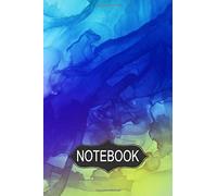Notebook: 6x9 Notebook With 300 Wide Ruled Pages With A Modern Watercolor Blue, Purple, And Green Abstract Cover.