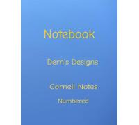 Notebook: 8.5x11" 120 page Cornell Notes with numbered pages and index. Perfect for structured study notes and revision.