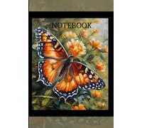 Notebook A5 lined, for writing, 120 pages College Ruled with a butterfly: Journal A5, Greeting adres tracker, note, shopping list, paper for Work and School