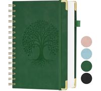 Notebook A5 Lined Notebook A5 Spiral Bound Ink Paper 100 g/m² Life Pnner School Agenda Compact Elegant Green Lined PACK PAPIER