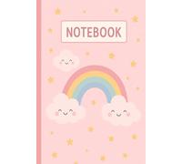 Notebook: Adorable pink notebook with smiling clouds, rainbow, and stars. Perfect for school, journaling, or drawing.