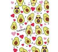 Notebook: Avocado Love Hearts Line Ruled for Notes Recipes Journals and more