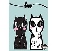 Notebook: Cat In Love On Blue Cover And Dot Graph Line Sketch Pages, Extra Large (8.5 X 11) Inches, 110 Pages, White Paper, Sketch, Notebook Journal (Cat In Love On Blue Notebook)