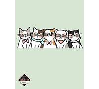 Notebook: Cute Cat Cat And Friend Cat White On Blue Cover And Dot Graph Line Sketch Pages, Extra Large (8.5 X 11) Inches, 110 Pages, White Paper, Sketch, Notebook Journal