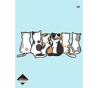 Notebook: Cute Cat Cat White Cat And Friend On Blue Cover And Dot Graph Line Sketch Pages, Extra Large (8.5 X 11) Inches, 110 Pages, White Paper, Sketch, Notebook Journal