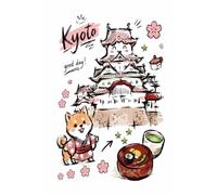 NOTEBOOK: Cute Japanese Castle Kyoto Doodle Art - 6x9 Inches, 200 Pages: kyoto illustration Notebook