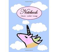 Notebook: Cute Unicorn Sketchbook For Girls With 100 Pages Of 8.5"X11" Blank Paper For Drawing, Doodling Or Learning To Draw (Sketch Books For Kids)