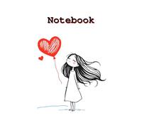 Notebook: Doodle Girl with Heart Balloon | Wide Ruled | 6" x 9" | 120 Pages | For Writing, Dreams & Special Moments