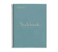 Notebook Eco Emotions, Carton recyclé, A4, quadrillage 5x5 mm, 80 feuilles de 1 couleur, Miquelrius, Bleu.