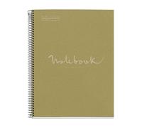 Notebook Eco Emotions, Carton recyclé, A4, quadrillage 5x5 mm, 80 feuilles de 1 couleur, Miquelrius, Vert.