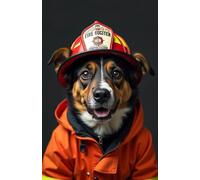 Notebook , exercise book College graph Paper For School, College, Office, Work, Students, 90 page: Fireman Dog Cover: Fireman Dog Cover