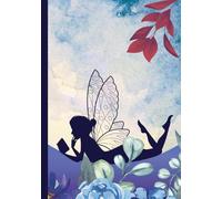 Notebook - Fairy Reading Underneath the Moon (Cover) for Students and the Young at Heart (7" * 10", 100 Pages, Botanical)