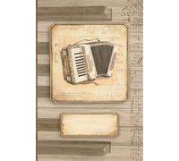 Notebook for Accordion Player: With an Antique Vintage Style Art & Puzzles on the Subject of "Music" || Appreciation / Thank You Gift Idea for Accordionist, Accordion Teacher & Fans