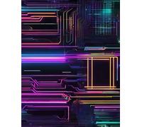 Notebook in lines. Cover with electric and electronic motifs.