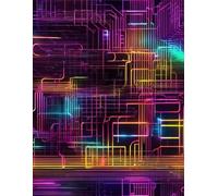 Notebook in lines. Cover with electric and electronic motifs.