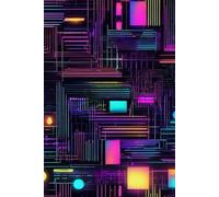 Notebook in lines. Cover with electric and electronic motifs.