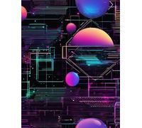 Notebook in lines. Cover with electric and electronic motifs.