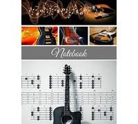 Notebook: Music Score/ Original Lined Notebook On The Guitar / 8,5*11 Inches 120 Pages / Tables / Sheet Music / Travel Diary / Notepad / For Enthusiasts,Amateur,Pros,Friends,Coach,Man,Or To Offer As A