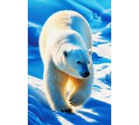 NOTEBOOK: Polar Bear in Golden Light - Arctic Wildlife Portrait - 6x9 Inches, 200 Pages: polar bear painting Notbook