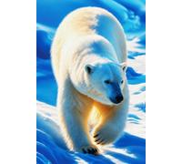 NOTEBOOK: Polar Bear in Golden Light - Arctic Wildlife Portrait - 6x9 Inches, 200 Pages: polar bear painting Notbook
