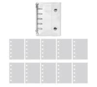 Notebook PVC COUVERTURE transparent 5 Anneau - 5 Feuilles rechargeables de liant anneau, couvercle de protection en PVC | Tampon d'écriture léger avec conception transparente, approvisionnement