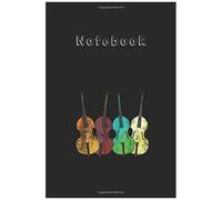 Notebook: Retro Upright Bass Classical Music Medium Size 6'' X 9'' Cello Notebookwhite Paper Blank Journal With Black Cover 116 Pages For Men And Women