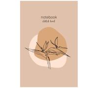 Notebook Sketchbook: Line Art Sketchbook Cover In Beige Pastel Colors, Blank Pages That Don't Distract From Drawing And Relaxing.