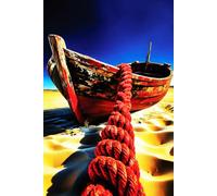 NOTEBOOK: Stranded - Boat in the Desert Symbolic Painting - 6x9 Inches, 200 Pages: surreal boat art Notebook